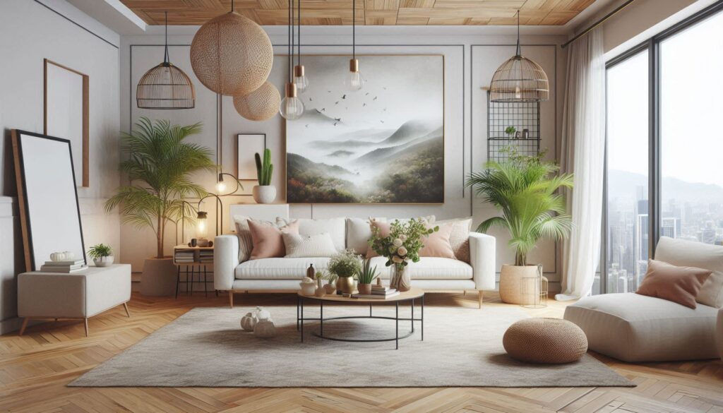 Living room with greenery for a breath of fresh air