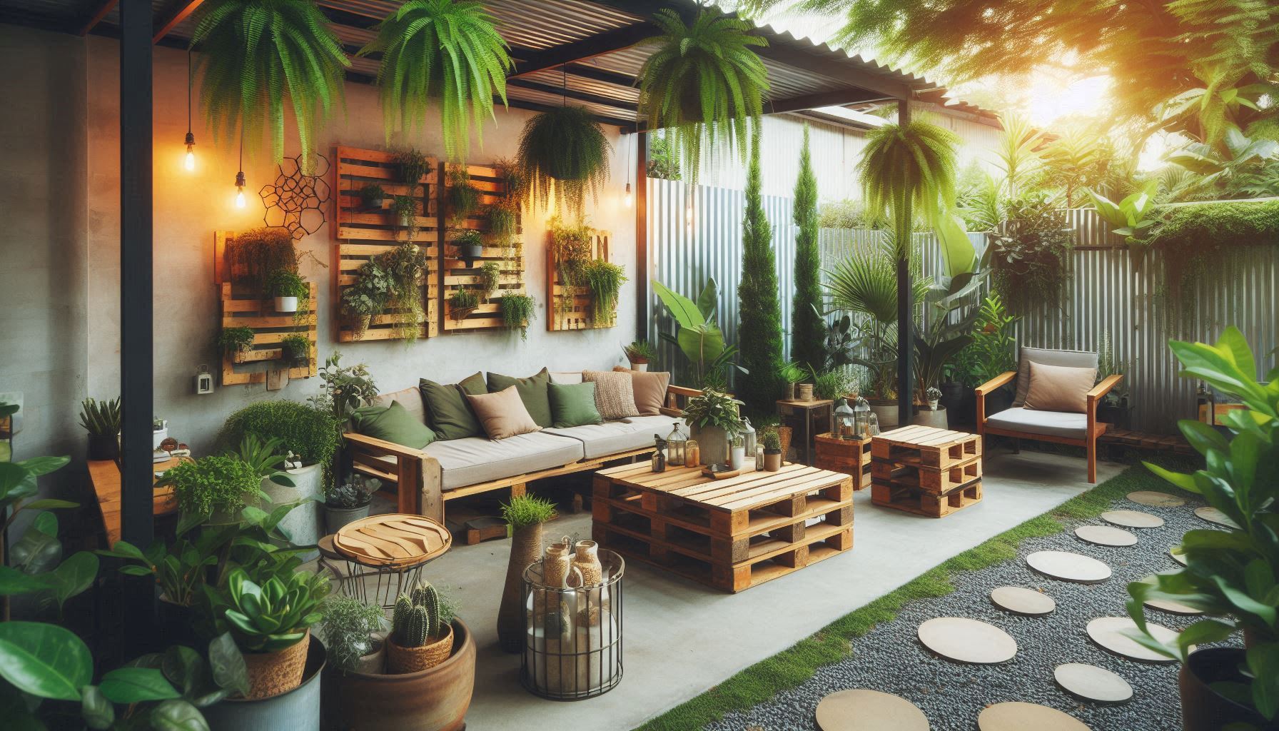 Sustainable furniture in outdoor exteriorhome decor
