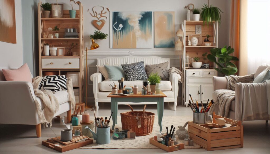 DIY paint jobs for your wall and furniture makeover that leads to fresh looks of the living room